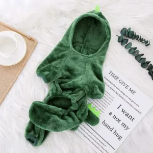 Ropa Disfraz Dinosaurio Para Perro Gato Abrigo Felpa Cálido (1)